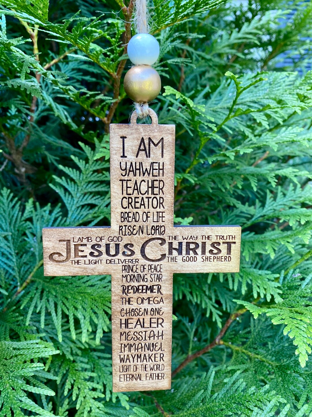 Cross Ornament Names of Jesus Ornament Cross Ornament Jesus Cross