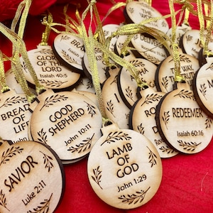 Names of Jesus Ornaments Jesus Advent Ornaments 25 Names of Jesus Wood Christmas Tree Ornaments Jesus Christmas Ornaments