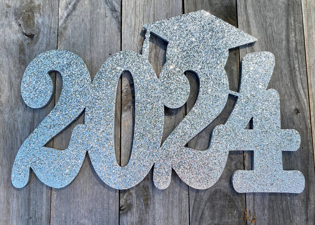 2024 Senior Photo Prop Party Decoration 2024 Glitter Graduation School