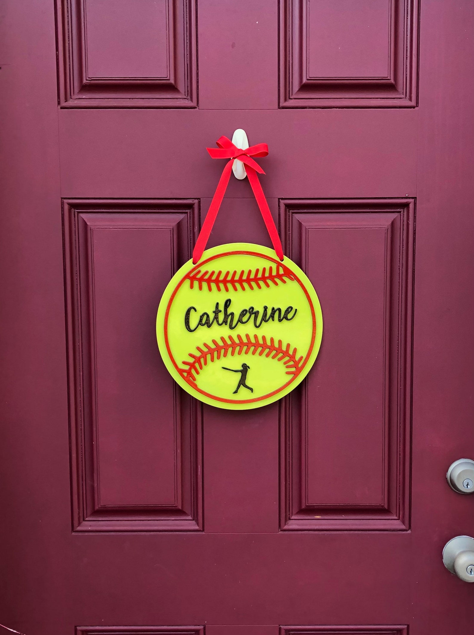 Softball Custom Door Sign Personalized Softball Wall Art 11 Etsy