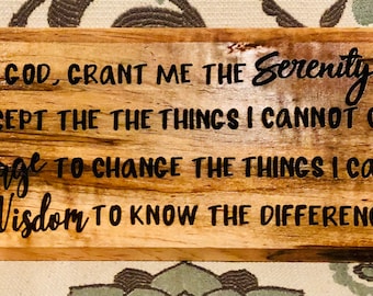 Serenity Prayer Sign SerenityPrayer Wall Art Serenity Prayer Wood Sign