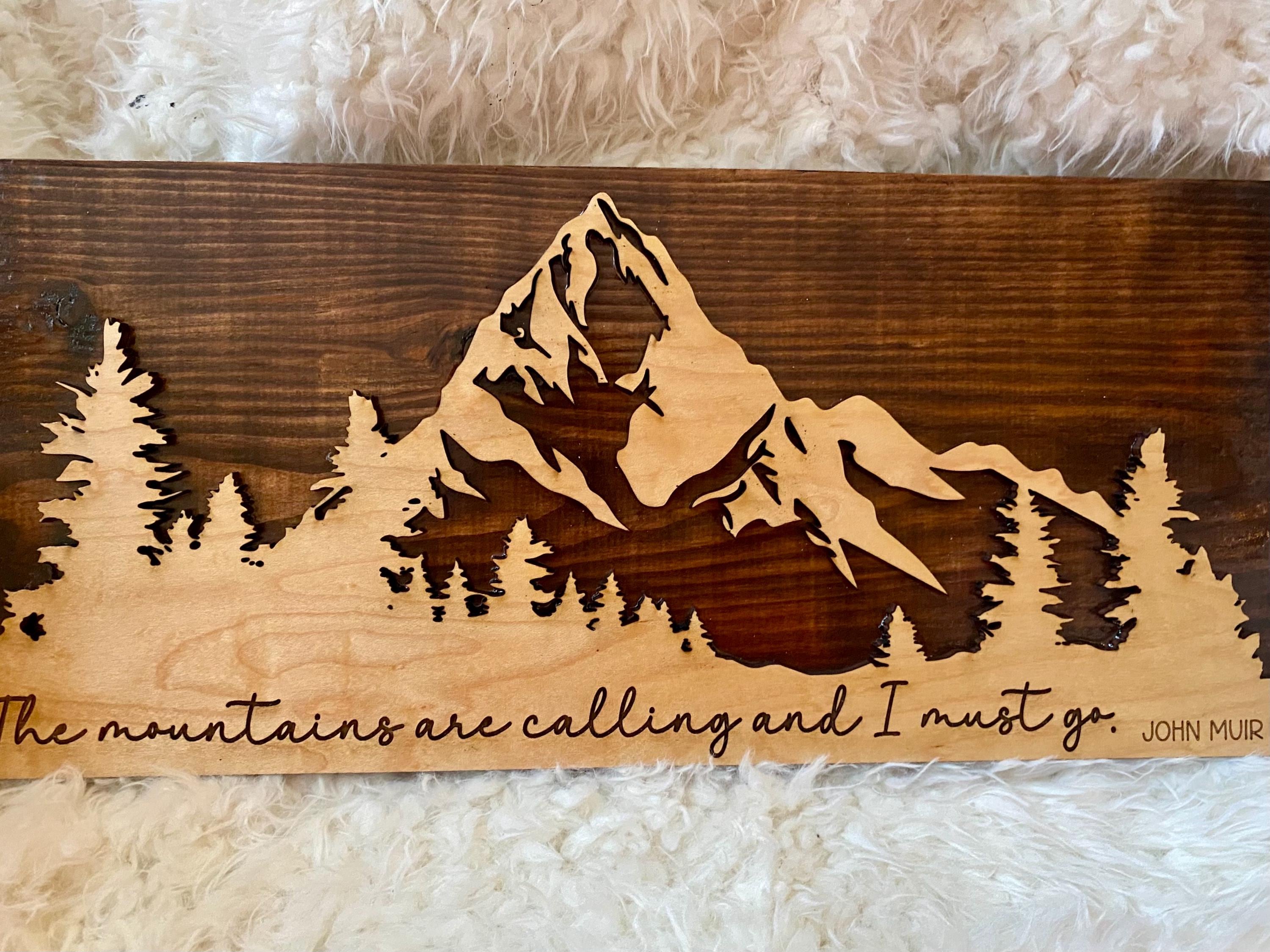 Targa In Metallo WEIMEILD Con Scritta “The Mountains Are Calling And I Must Go” – Vintage 20x30 Cm – Decorazione Parete Per Casa, Garage, Man Cave