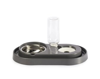 Cat-Hund Futter und Wassernapf Set mit Stahlnapf 500 ml