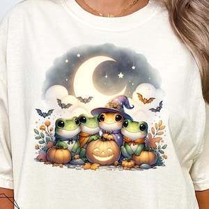Whimsical Halloween Frog PNG: Witchy Kawaii Clipart (Digital Download)