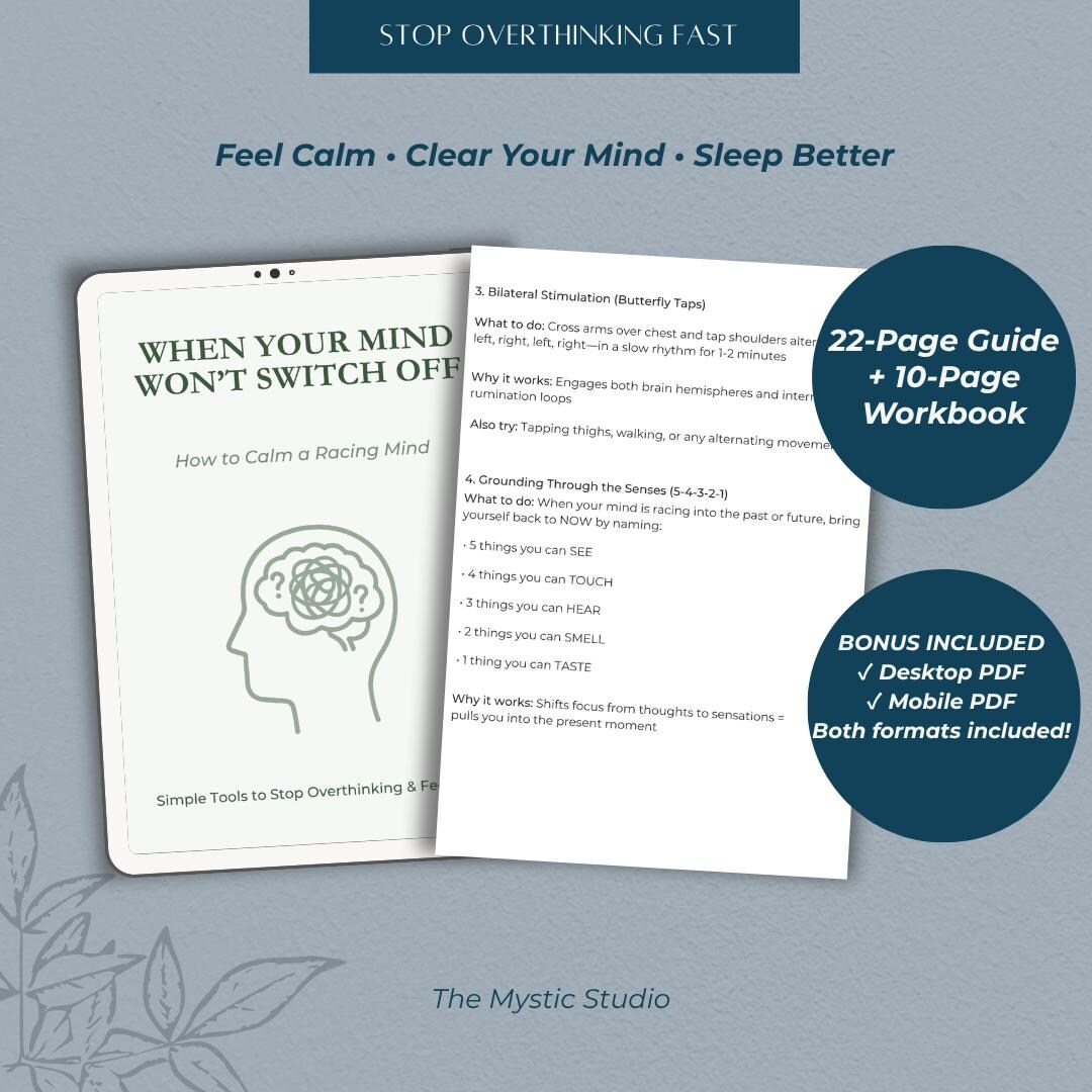 How to Calm a Racing Mind PDF, Stop Overthinking Guide, Anxiety Relief ...