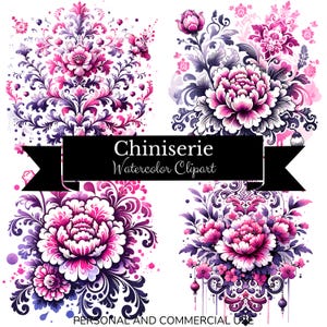Clipart Chinoiserie bleu Toile de Jouy png Design de chemise, aquarelle florale coup de pinceau, sublimation, impression de Chinoises transparentes