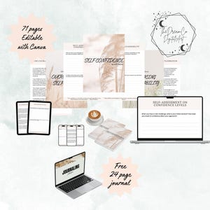 Self-Confidence Workbook Canva Template: Editable PLR Journal (PDF Download)