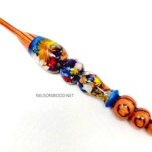 FLOWERS a Hand Turned Crochet Hook Made in USA by Texas Artist Bryan Nelson image 4