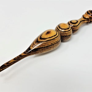 Exotic Bocote Hand Turned Wooden Crochet Hook Handcrafted in USA by Texas Wood Artist Bryan Nelson image 1