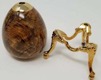 Texas Post Oak Burl, 24k Kaleidoscope Egg and  Stand