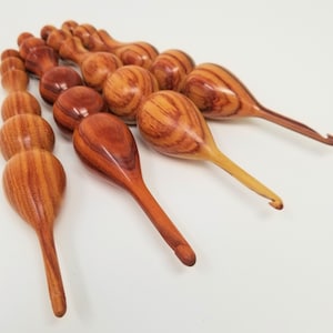 Exotic Tulipwood Wooden Crochet Hook Made in USA image 1