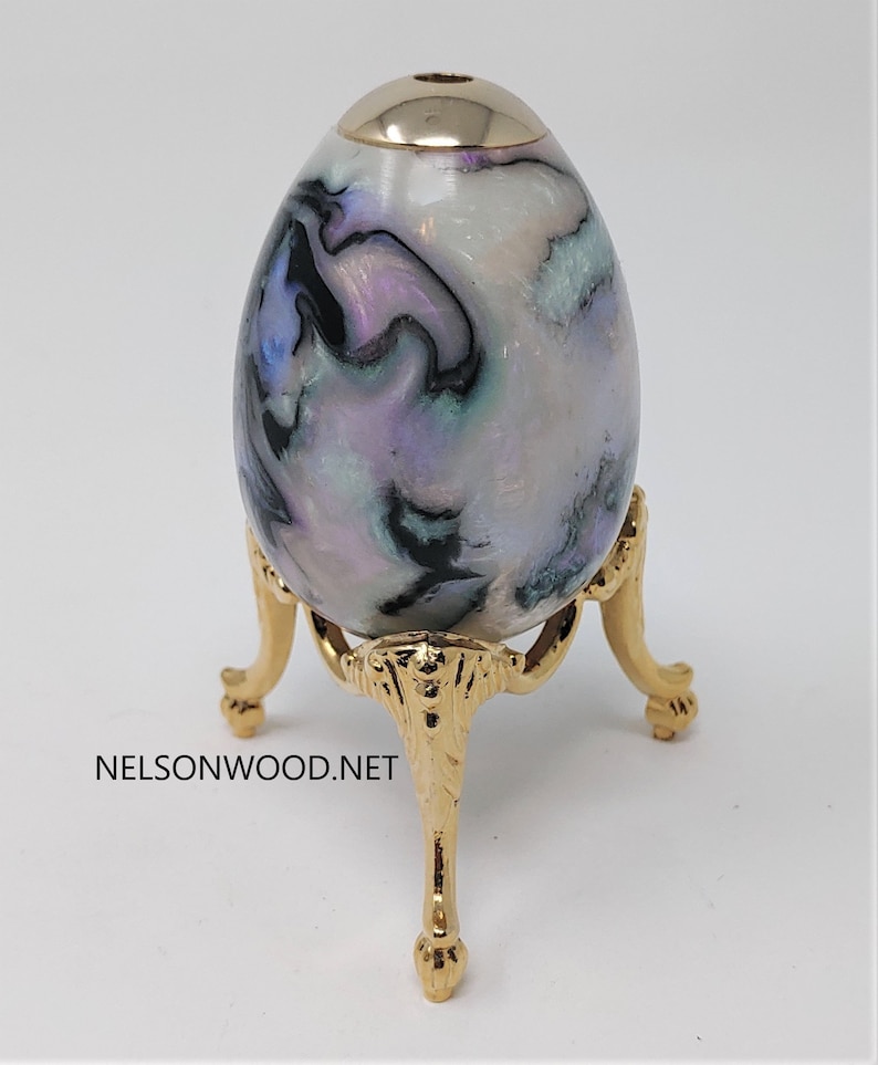 Mother of Pearl Kaleidoscope 24k Kaleidoscope Egg and Stand image 8