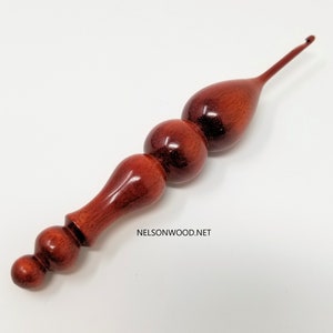 Hand Turned Exotic Bloodwood Wooden Crochet Hook Made in USA by Texas Wood Artist Bryan Nelson image 8