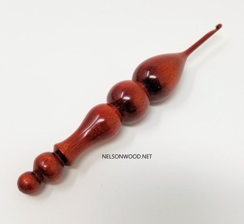 Hand Turned Exotic Bloodwood Wooden Crochet Hook Made in USA by Texas Wood Artist Bryan Nelson image 8
