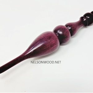 Hand Turned Exotic Purpleheart Wooden Crochet Hook Handcrafted in USA by Texas Artist Bryan Nelson