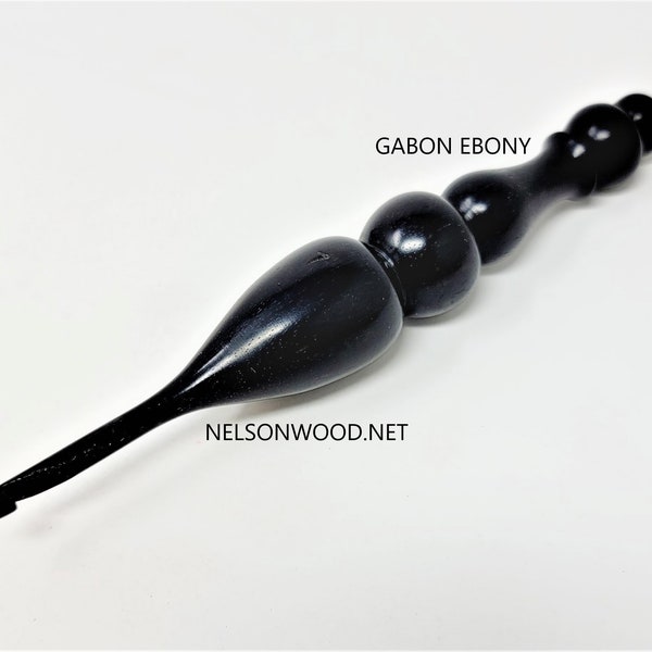 Hand Turned Exotic Gabon Ebony Wooden Crochet Hook Made in USA by Texas Artist Bryan Nelson