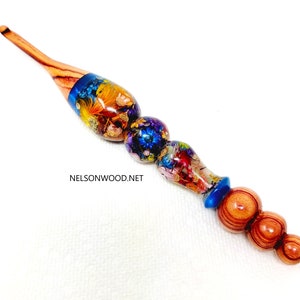 FLOWERS a Hand Turned Crochet Hook Made in USA by Texas Artist Bryan Nelson image 3