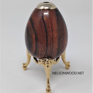 Desert Ironwood 24k Kaleidoscope Egg with Brass stand by Bryan Tyler Nelson. image 3