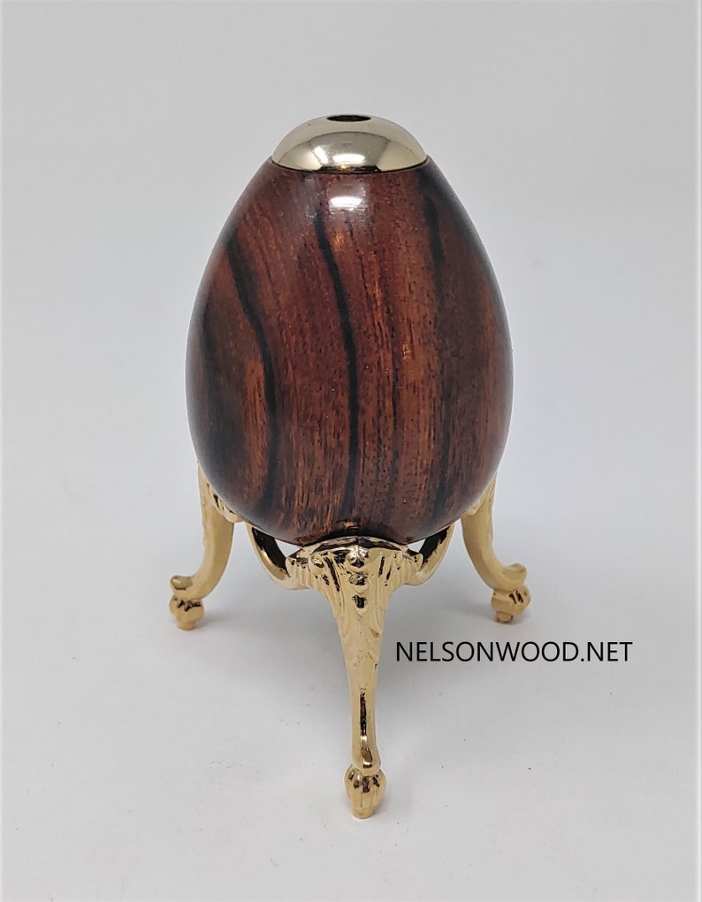 Desert Ironwood 24k Kaleidoscope Egg with Brass stand by Bryan Tyler Nelson. image 3