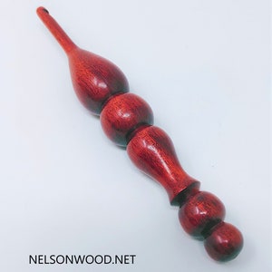 Hand Turned Exotic Bloodwood Wooden Crochet Hook Made in USA by Texas Wood Artist Bryan Nelson image 7