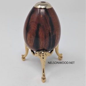 Desert Ironwood 24k Kaleidoscope Egg with Brass stand by Bryan Tyler Nelson. image 2
