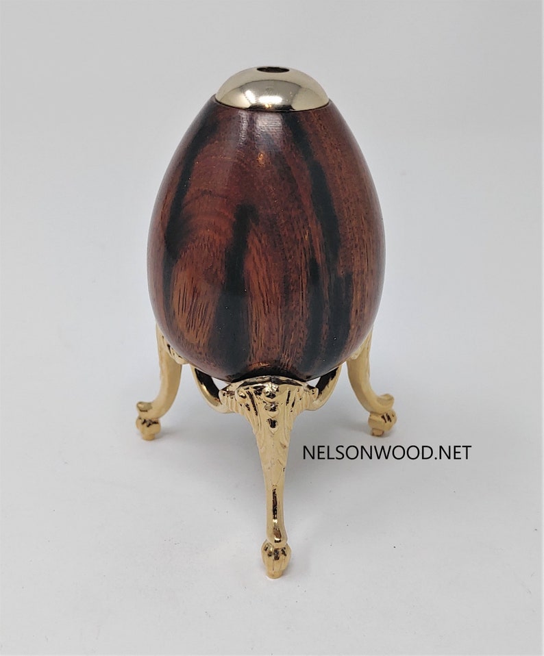 Desert Ironwood 24k Kaleidoscope Egg with Brass stand by Bryan Tyler Nelson. image 2