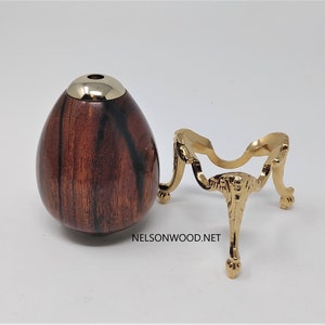 Desert Ironwood 24k Kaleidoscope Egg with Brass stand by Bryan Tyler Nelson. image 1