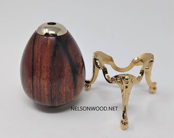 Desert Ironwood 24k Kaleidoscope Egg with Brass stand by Bryan Tyler Nelson.