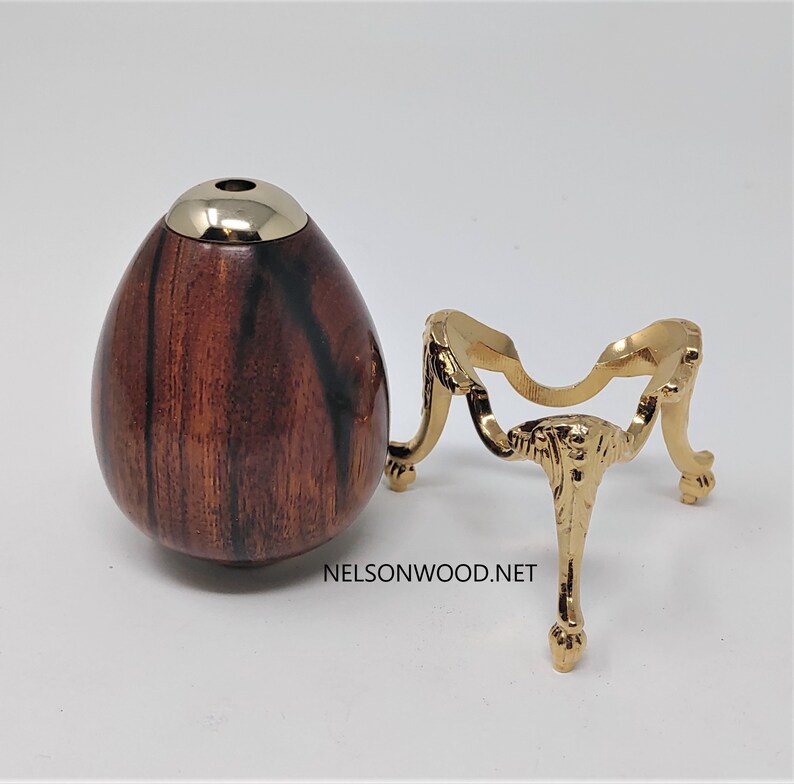 Desert Ironwood 24k Kaleidoscope Egg with Brass stand by Bryan Tyler Nelson. image 1