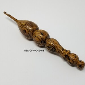 Exotic Bocote Hand Turned Wooden Crochet Hook Handcrafted in USA by Texas Wood Artist Bryan Nelson image 8