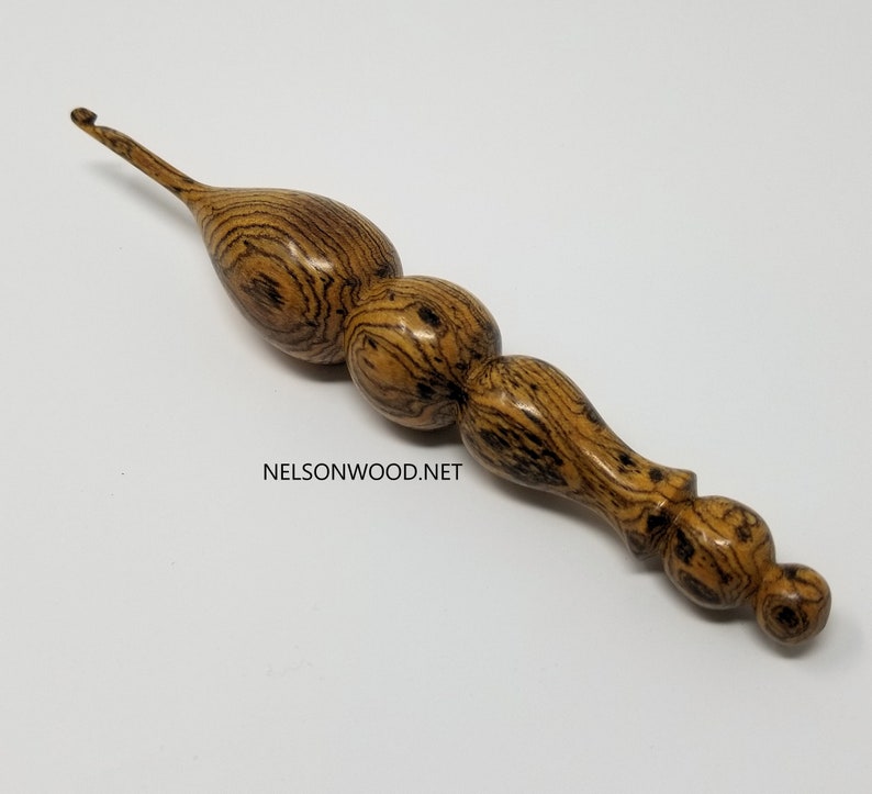 Exotic Bocote Hand Turned Wooden Crochet Hook Handcrafted in USA by Texas Wood Artist Bryan Nelson image 8