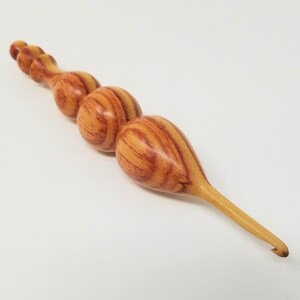 Exotic Tulipwood Wooden Crochet Hook Made in USA image 2