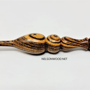 Exotic Bocote Hand Turned Wooden Crochet Hook Handcrafted in USA by Texas Wood Artist Bryan Nelson image 10