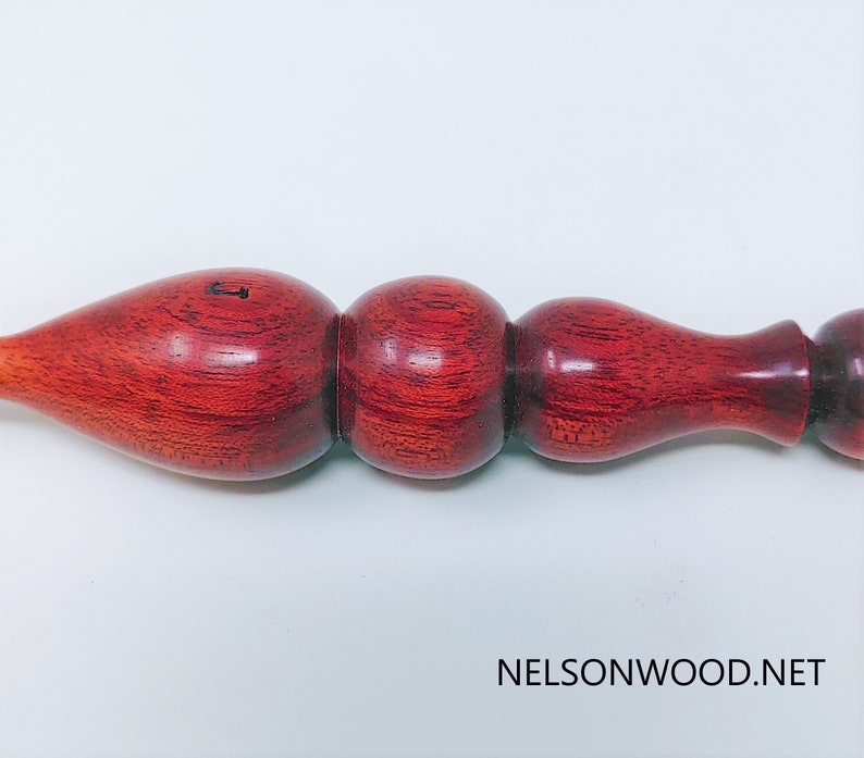 Hand Turned Exotic Bloodwood Wooden Crochet Hook Made in USA by Texas Wood Artist Bryan Nelson image 10