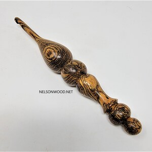 Exotic Bocote Hand Turned Wooden Crochet Hook Handcrafted in USA by Texas Wood Artist Bryan Nelson image 6