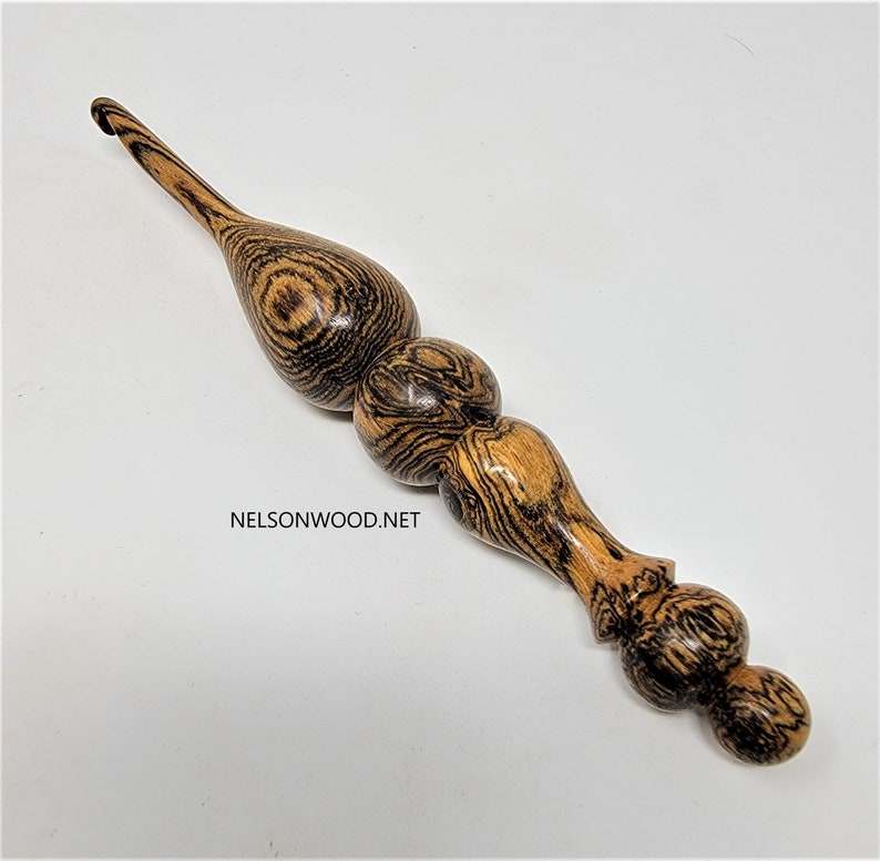 Exotic Bocote Hand Turned Wooden Crochet Hook Handcrafted in USA by Texas Wood Artist Bryan Nelson image 6