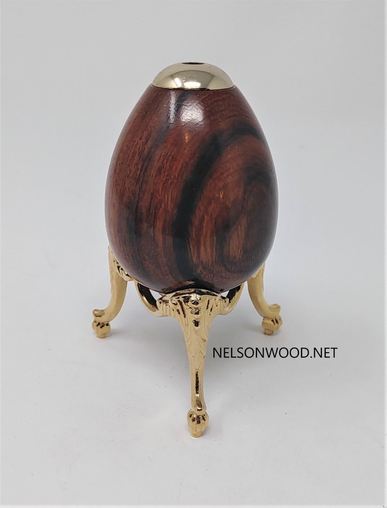 Desert Ironwood 24k Kaleidoscope Egg with Brass stand by Bryan Tyler Nelson. image 4