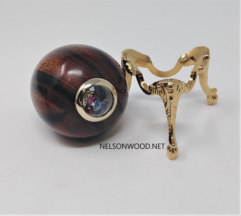 Desert Ironwood 24k Kaleidoscope Egg with Brass stand by Bryan Tyler Nelson. image 6