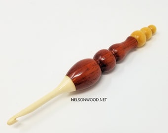 Candy Corn a Halloween Handcrafted Wooden Crochet Hook Made in USA by TEXAS Artist Bryan Nelson