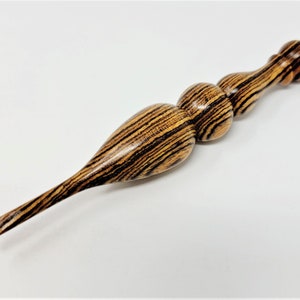 Exotic Bocote Hand Turned Wooden Crochet Hook Handcrafted in USA by Texas Wood Artist Bryan Nelson image 5