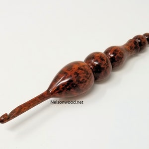 Exotic Rare Snakewood Hand Turned Wooden Crochet Hook by Bryan Tyler Nelson