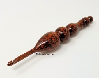 Exotic Rare Snakewood Hand Turned Wooden Crochet Hook by Bryan Tyler Nelson