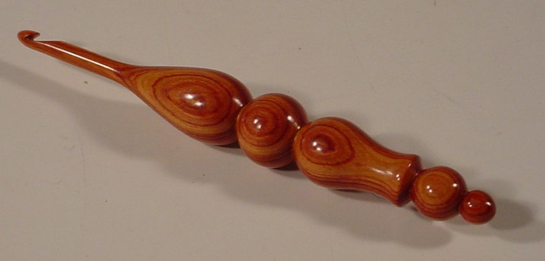 Exotic Tulipwood Wooden Crochet Hook Made in USA image 9