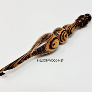 Exotic Bocote Hand Turned Wooden Crochet Hook Handcrafted in USA by Texas Wood Artist Bryan Nelson image 9