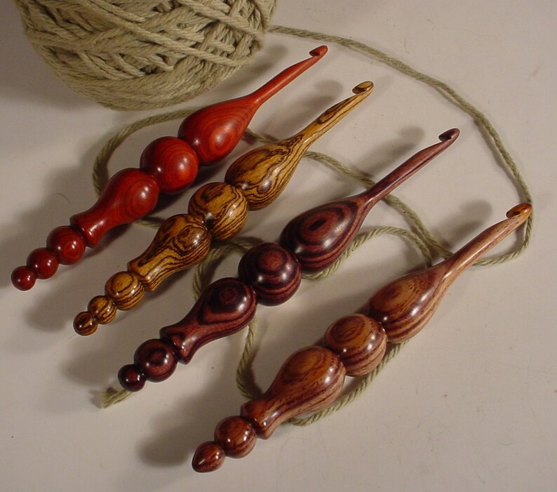 Wooden Crochet Hooks Handcrafted From Exotic Woods4 Pack Etsy