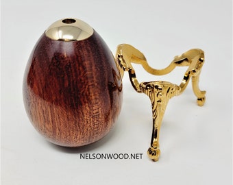 Exotic Bloodwood 24k Kaleidoscope Egg with Brass stand