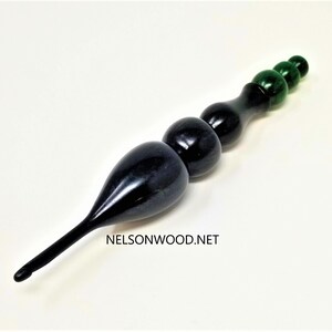 Black Cat a Halloween Handcrafted Wooden Crochet Hook Made in USA by TEXAS Artist Bryan Nelson image 2