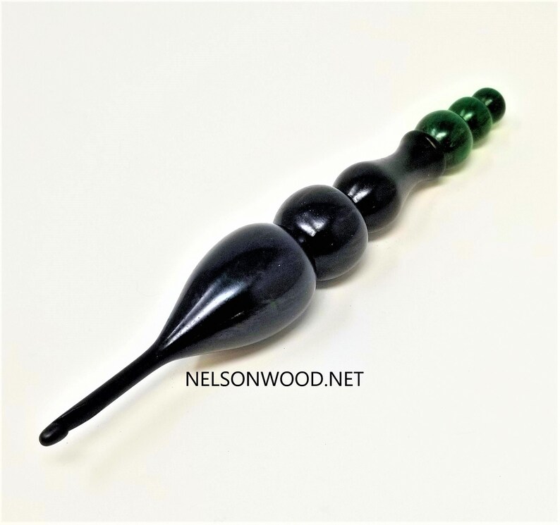 Black Cat a Halloween Handcrafted Wooden Crochet Hook Made in USA by TEXAS Artist Bryan Nelson image 2