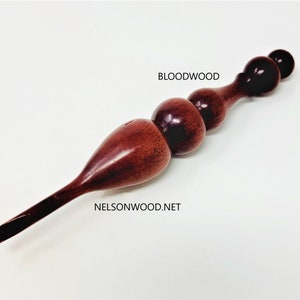 Hand Turned Exotic Bloodwood Wooden Crochet Hook Made in USA by Texas Wood Artist Bryan Nelson image 1