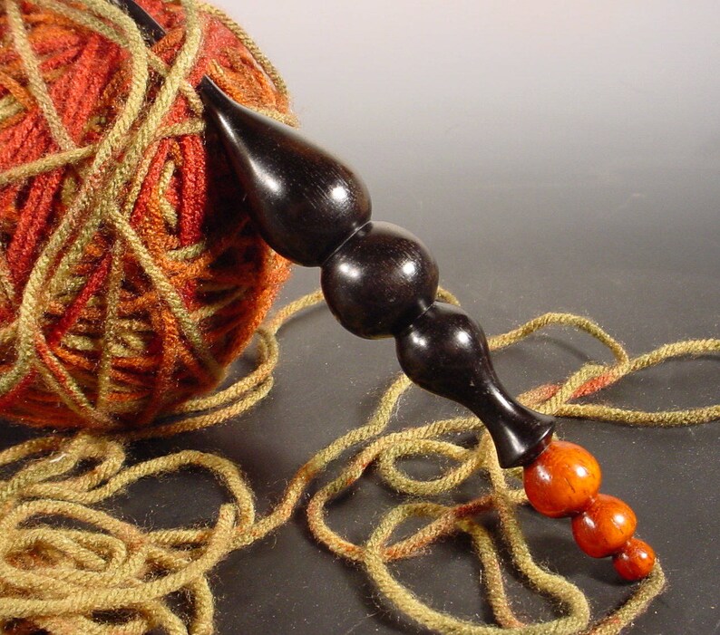 Black Cat a Halloween Handcrafted Wooden Crochet Hook Made in USA by TEXAS Artist Bryan Nelson image 3